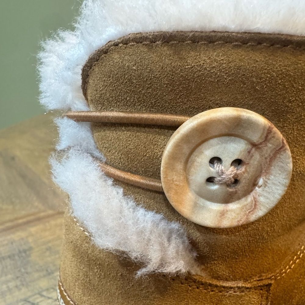 Koolaburra by UGG, Nalie Mini Chestnut Fur Lined Button Boots Women’s size 5 - Picture 6 of 16